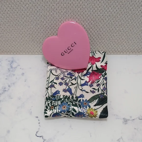 Gucci | Accessories | Gucci Beauty Pink Heart Mirror And  display picture 2